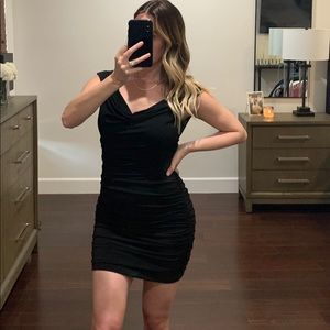 Black Ruched Party Dress